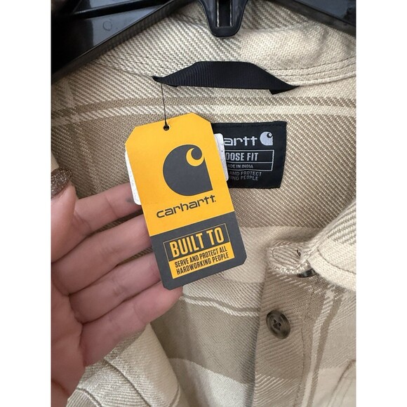 NWT Carhartt Loose Fit Twill Shirt Jacket Top Women XL Full Button Up $69 - Picture 5 of 9
